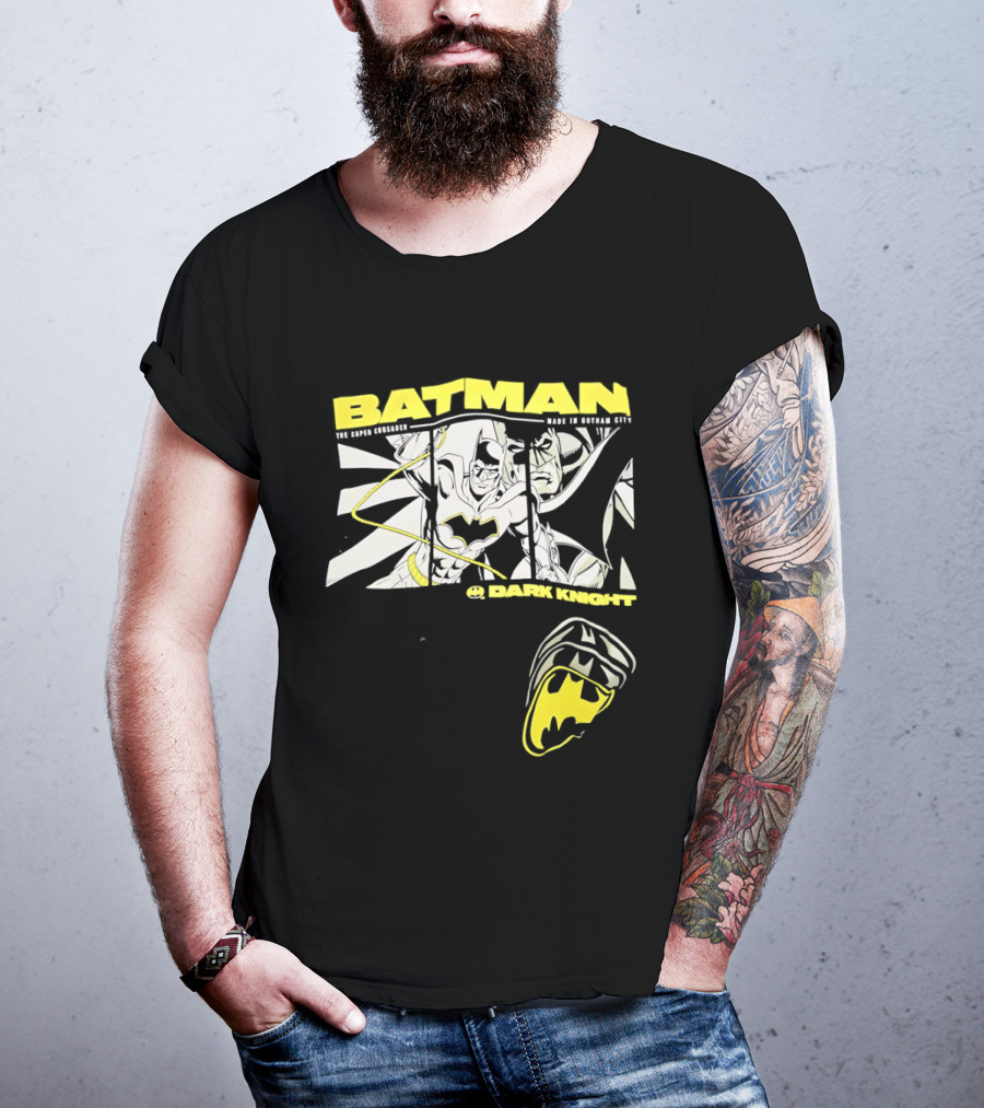 Batman Dark Knight Yellow Caped Crusader Montage T-Shirt