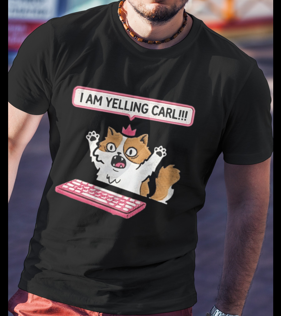 Cat Princess Donut I Am Yelling Carl Keyboard T-Shirt
