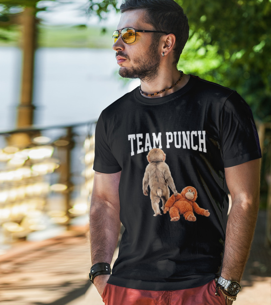 Team Punch Viral Monkey Stuffed Toy Fun T-Shirt