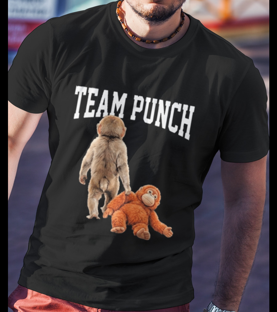 Team Punch Viral Monkey Stuffed Toy Fun T-Shirt