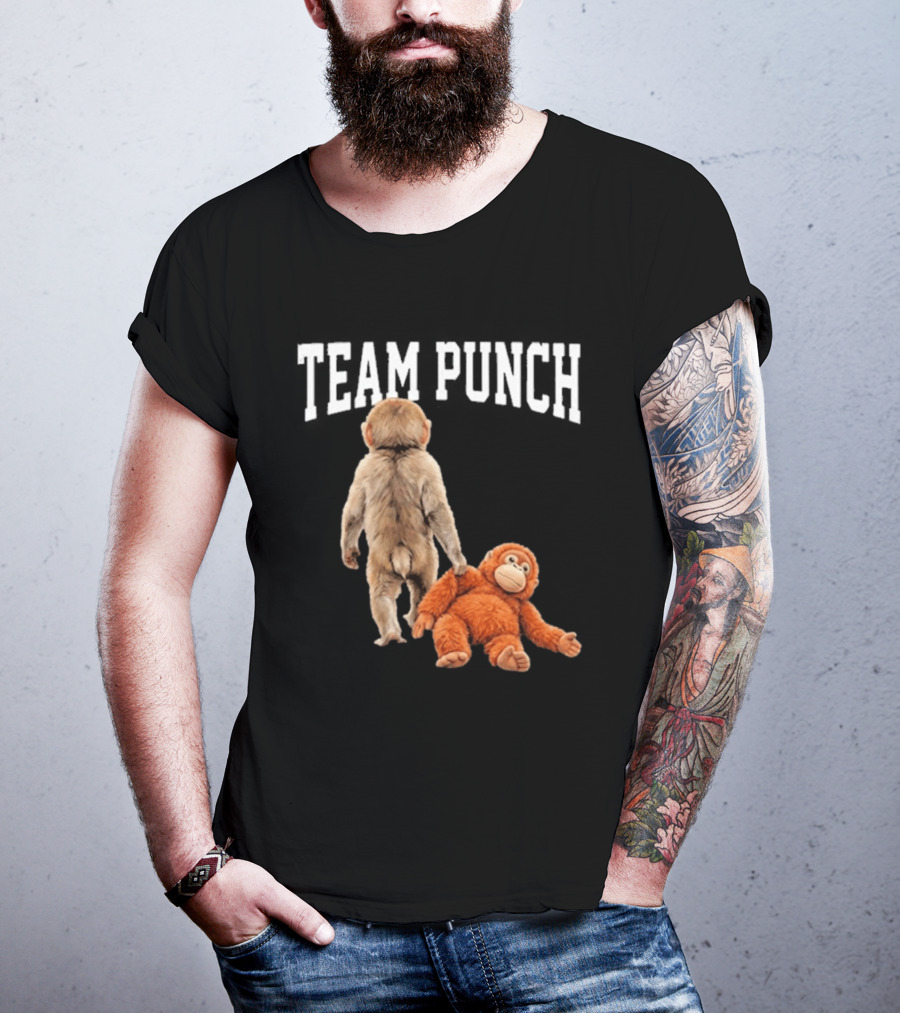 Team Punch Viral Monkey Stuffed Toy Fun T-Shirt