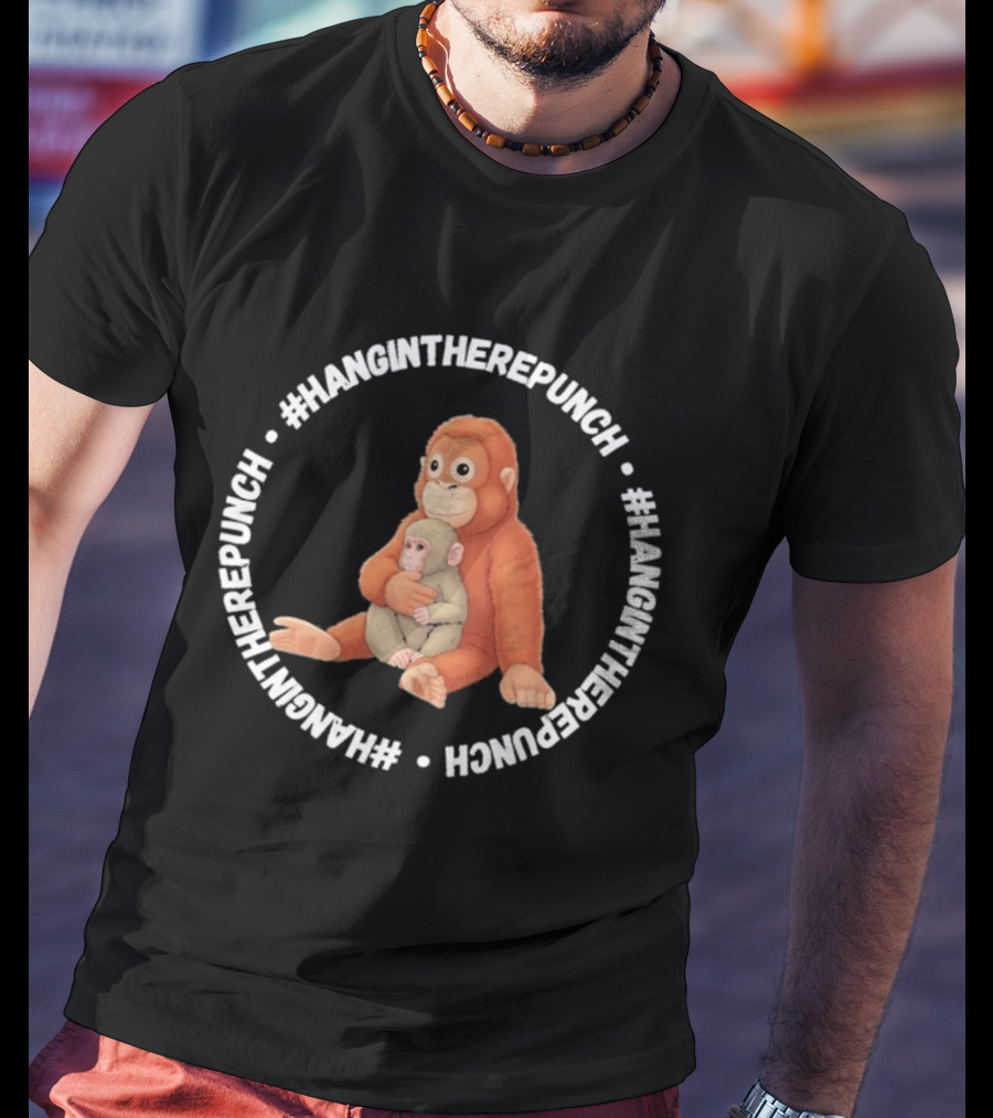 #HangInTherePunch Viral Monkey Pair Hug T-Shirt
