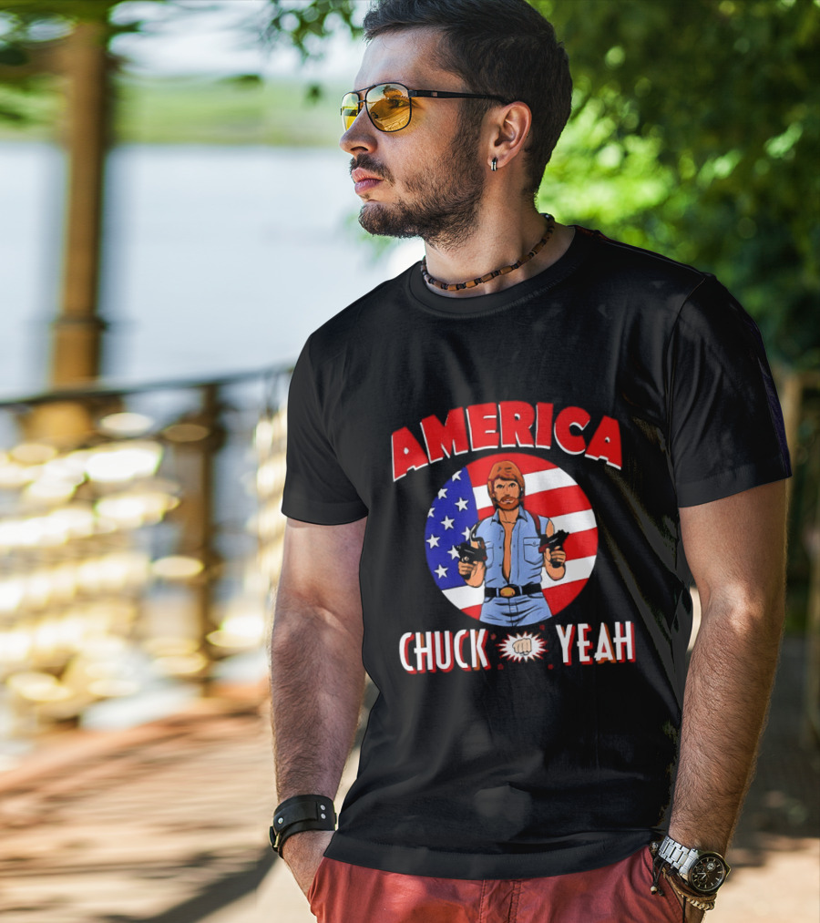 America Chuck Yeah Chuck Norris USA Flag T-Shirt