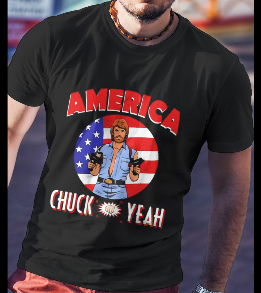 America Chuck Yeah Chuck Norris USA Flag T-Shirt