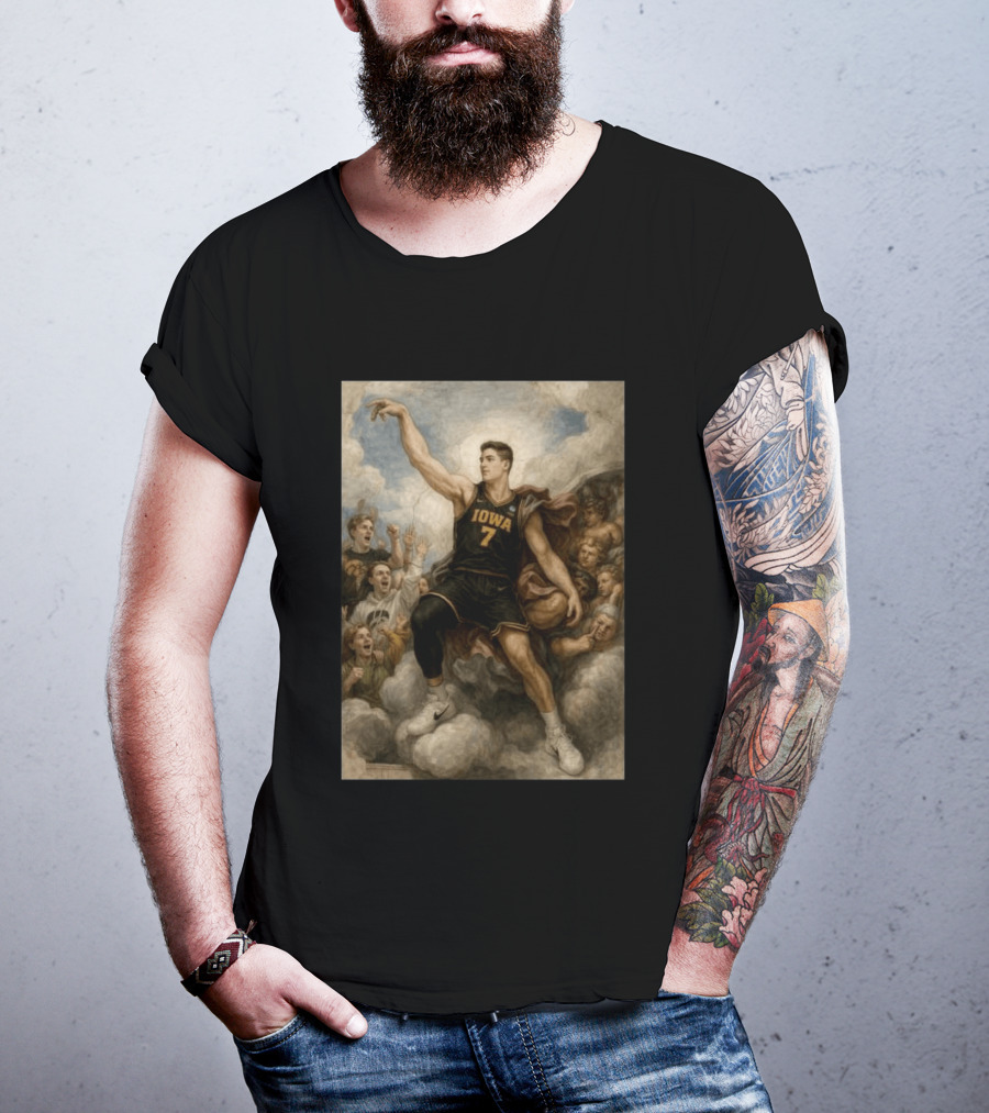 Iowa Hawkeyes Alvaro Folgueiras Number 7 Basketball Renaissance Style Fans T-Shirt