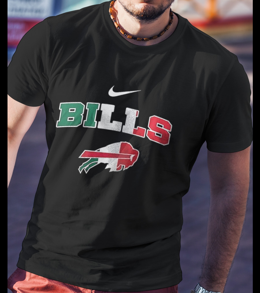 Nike Buffalo Bills Italia Green White Red Football Fan T-Shirt