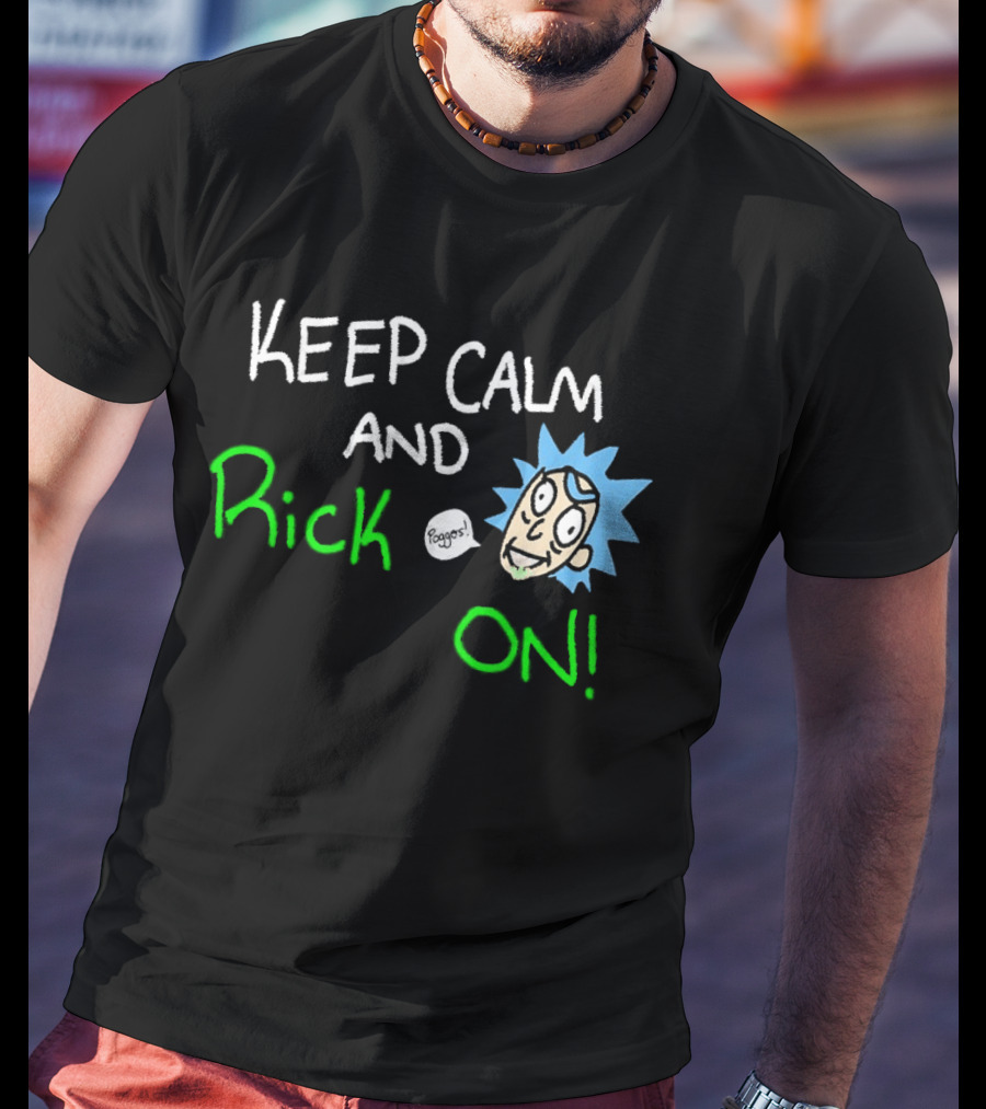 Keep Calm And Rick On Funny Cartoon T-Shirt