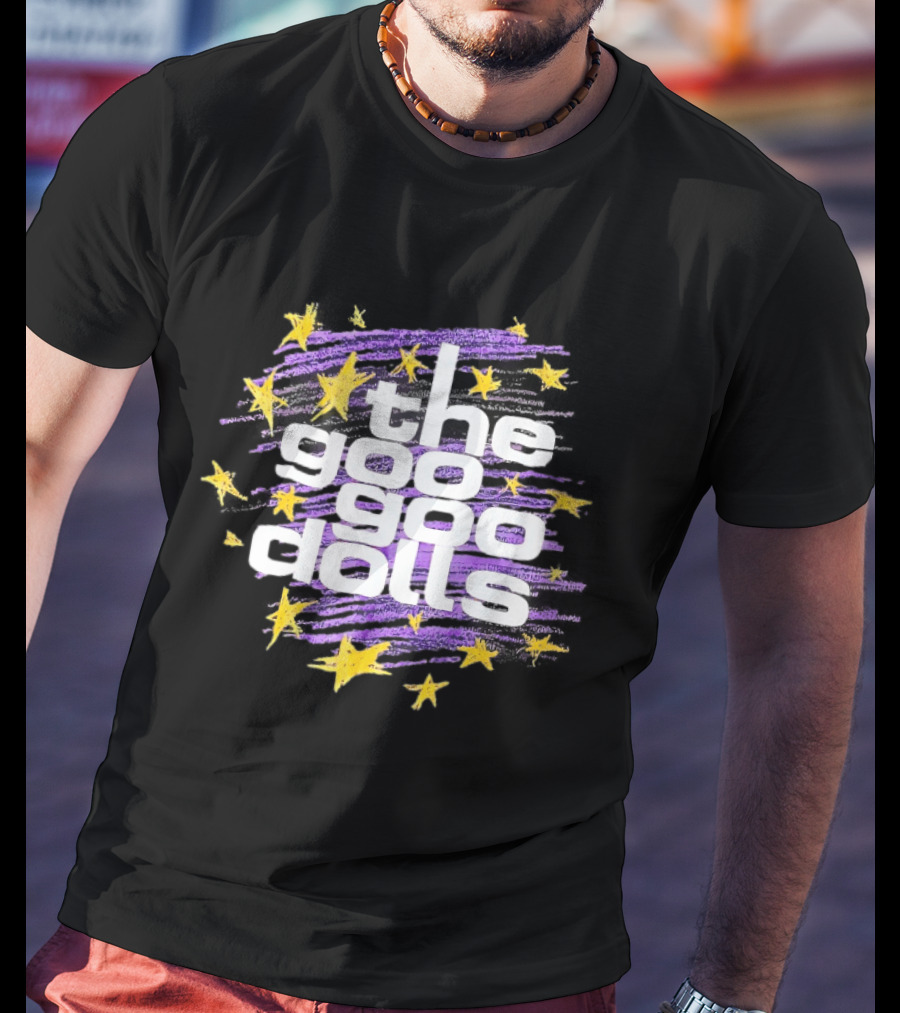 The Goo Goo Dolls Purple And Yellow Stars Brushstroke T-Shirt