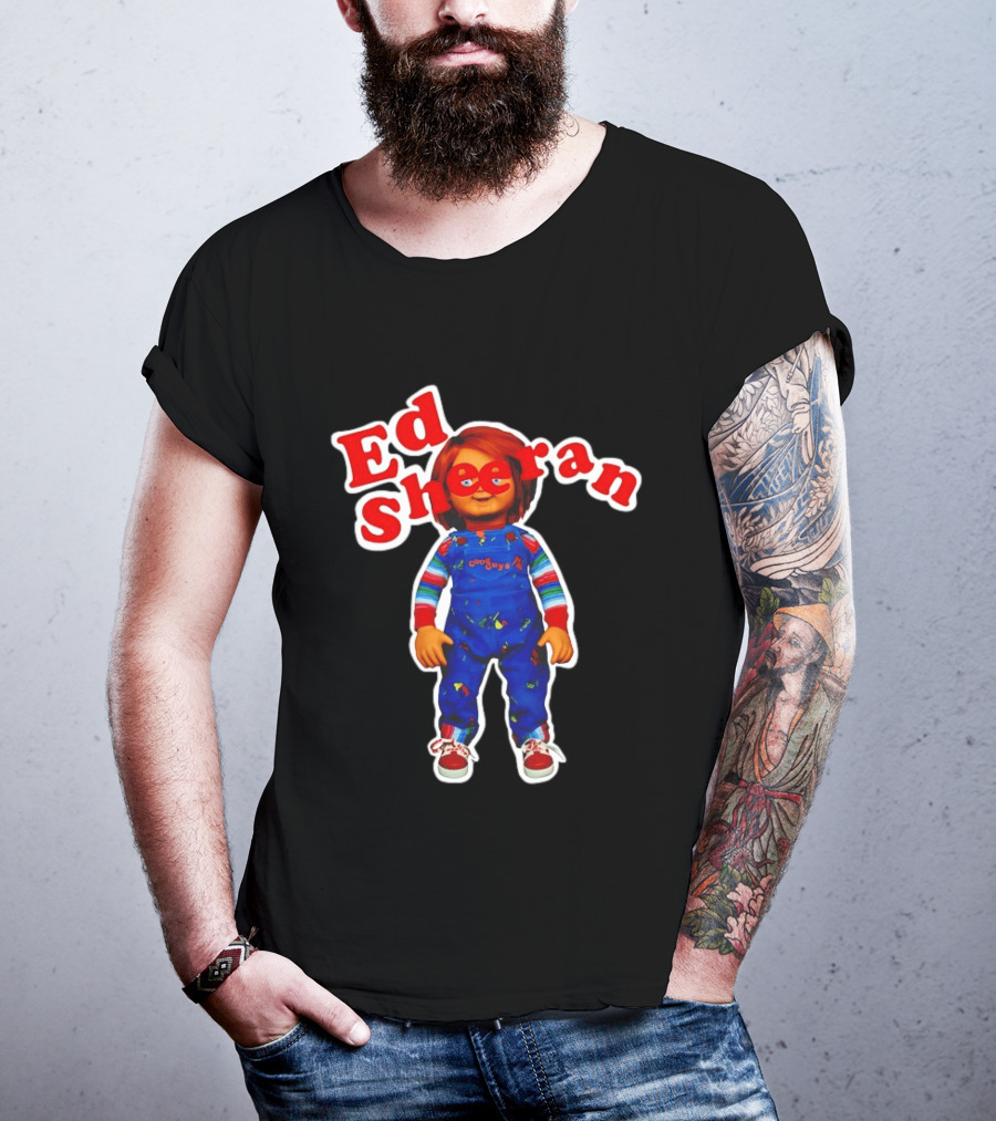 Ed Sheeran Chucky Doll Red Hair Suspender Outfit T-Shirt
