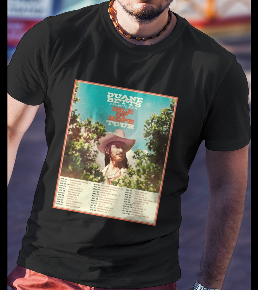 Duane Betts Palmetto Motel Isle Of Hope Tour Dates 2026 T-Shirt