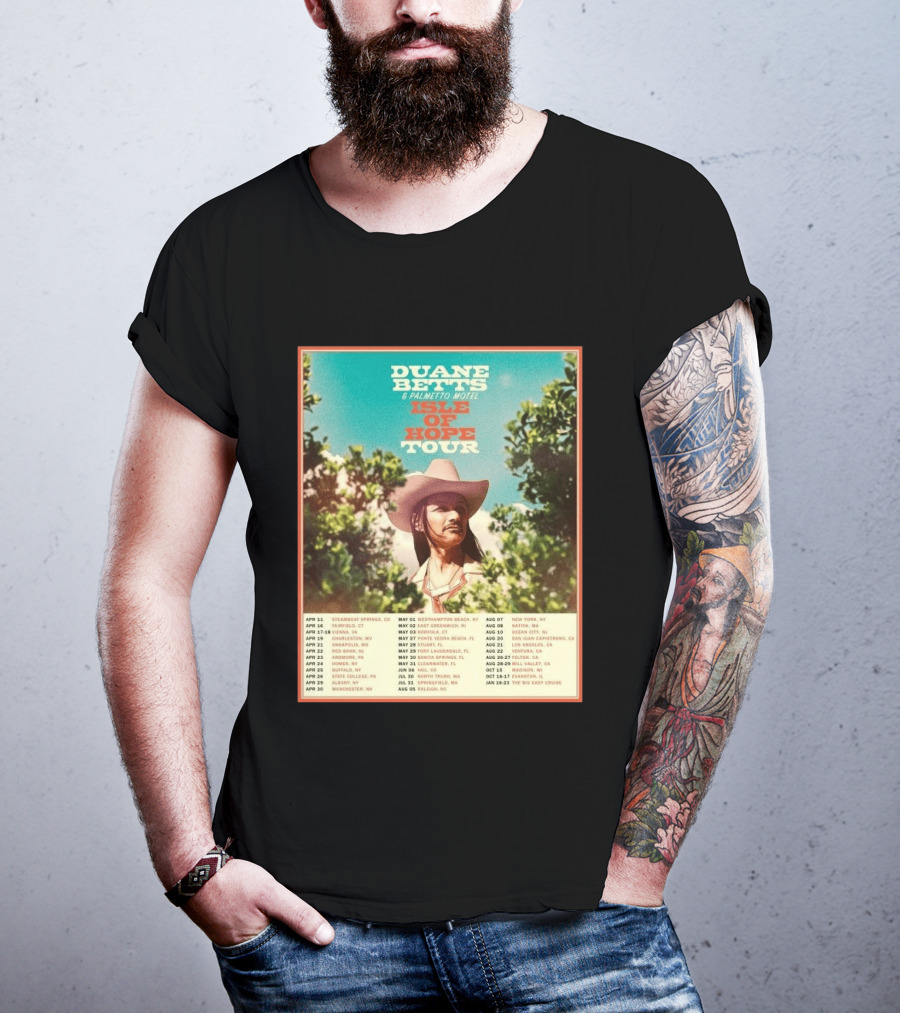 Duane Betts Palmetto Motel Isle Of Hope Tour Dates 2026 T-Shirt