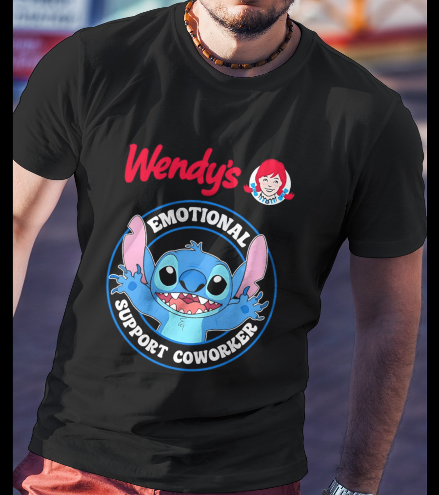 Wendy's Emotional Support Coworker Stitch Bluey T-Shirt