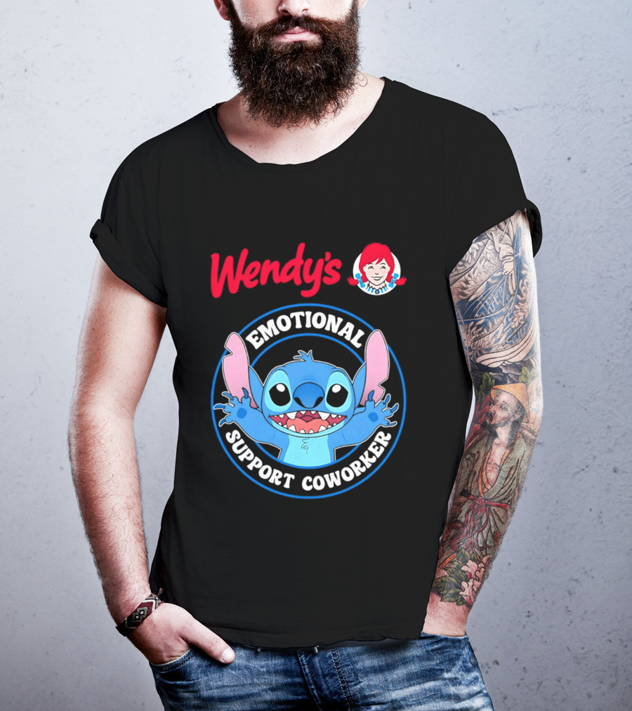 Wendy's Emotional Support Coworker Stitch Bluey T-Shirt