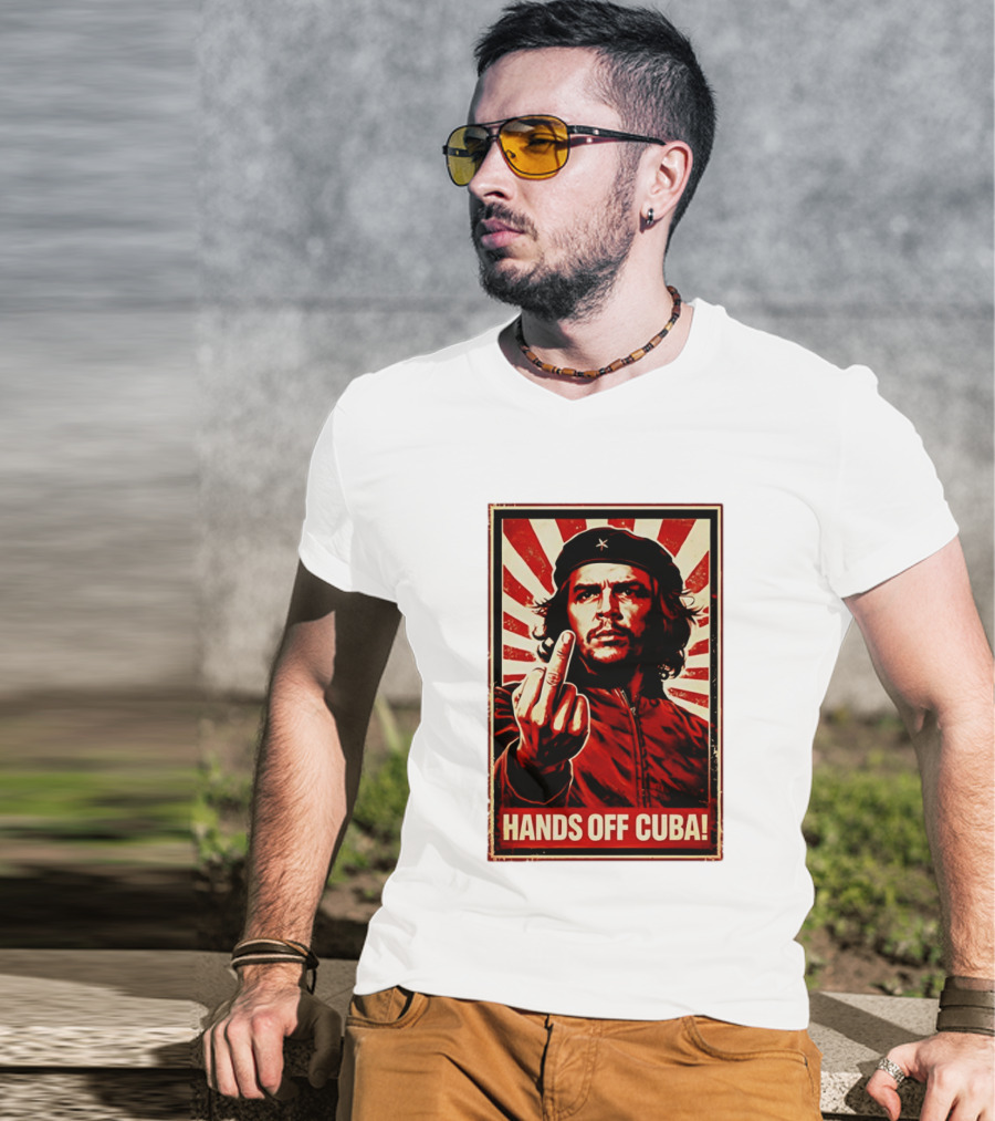 Che Guevara Hands Off Cuba Middle Finger Iconic Image T-Shirt