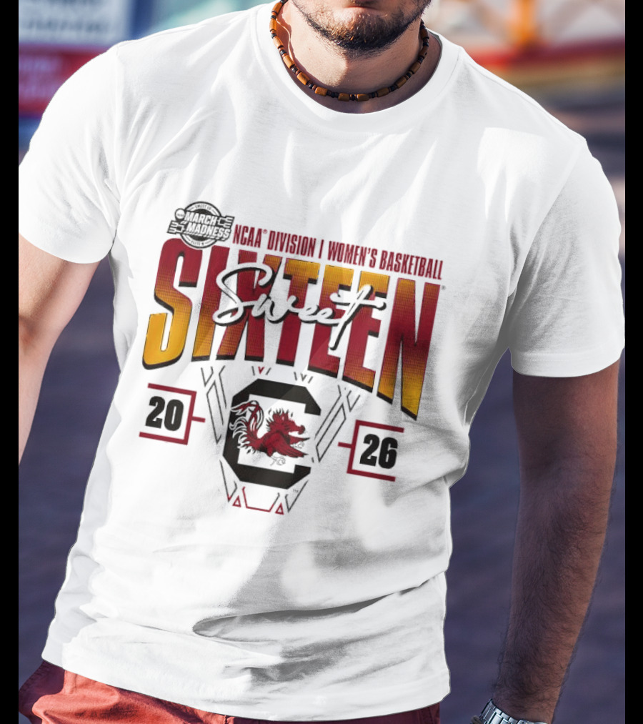Sweet Sixteen South Carolina Gamecocks 2026 NCAA Women's Basketball March Madness Tournament T-Shirt