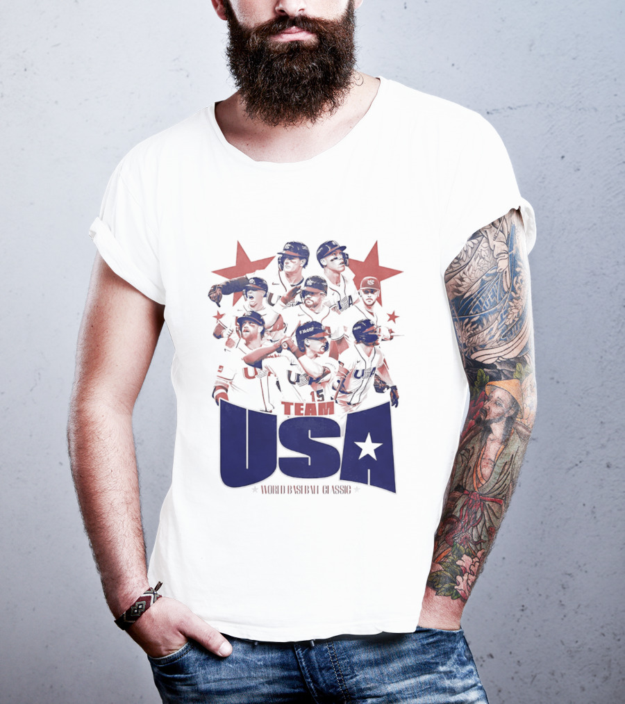 TEAM USA Baseball World Classic Players Lineup Stars T-Shirt
