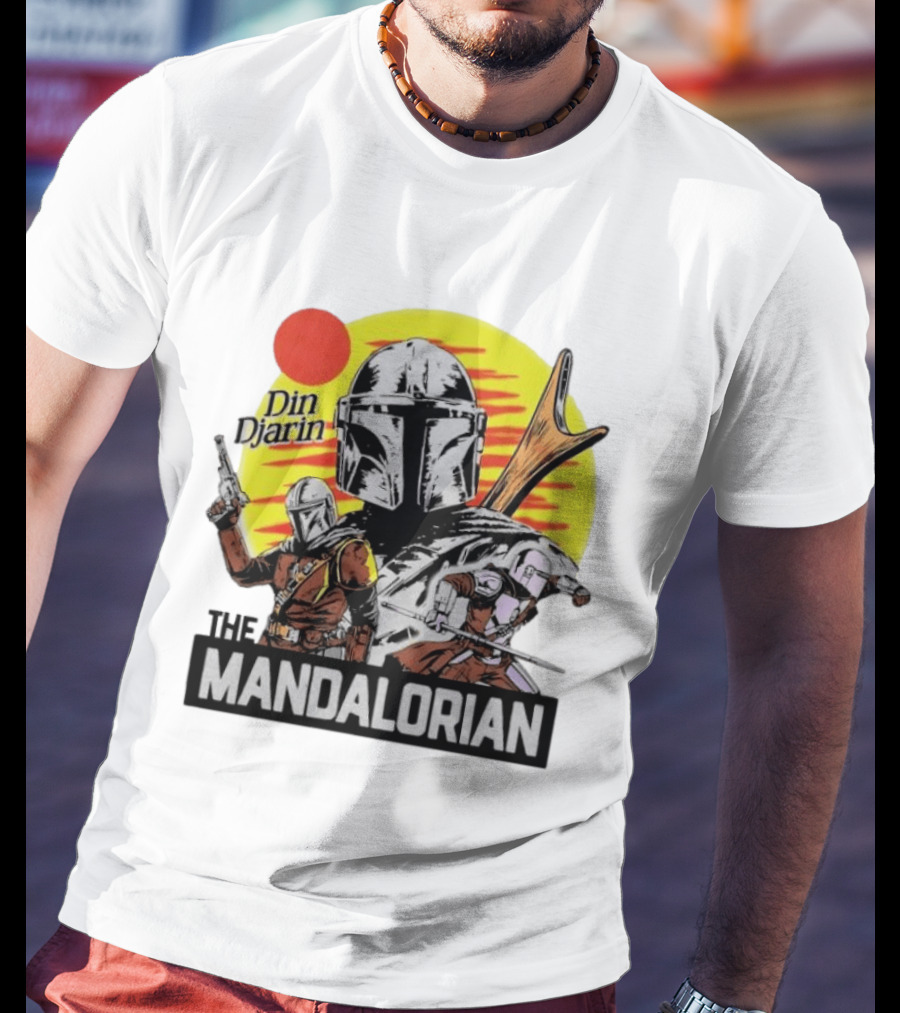 The Mandalorian Din Djarin Star Wars Retro Comic T-Shirt