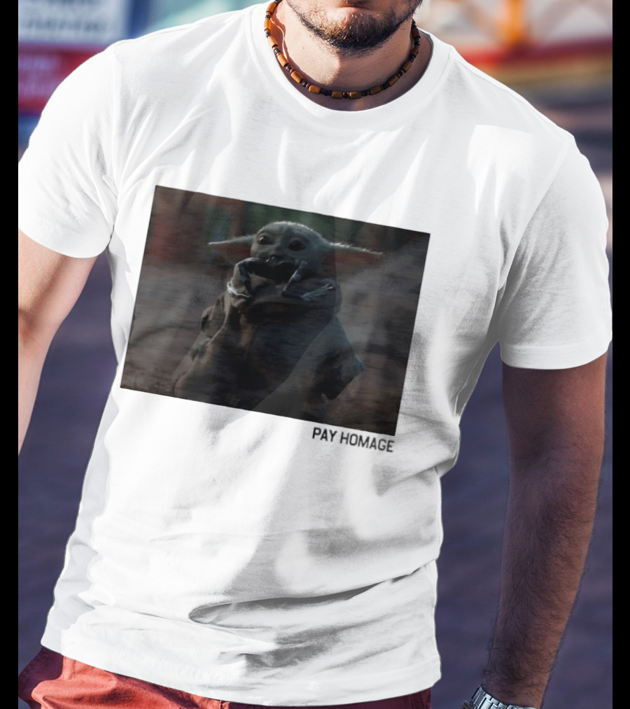 Pay Homage Grogu The Mandalorian Star Wars Iconic Baby Yoda T-Shirt