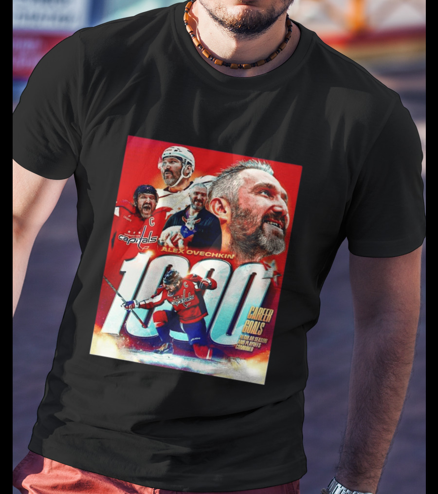 Alex Ovechkin Capitals 1000 Career Goals Iconic NHL T-Shirt
