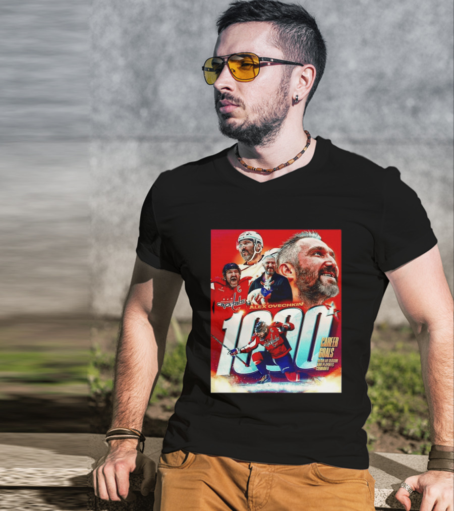 Alex Ovechkin Capitals 1000 Career Goals Iconic NHL T-Shirt