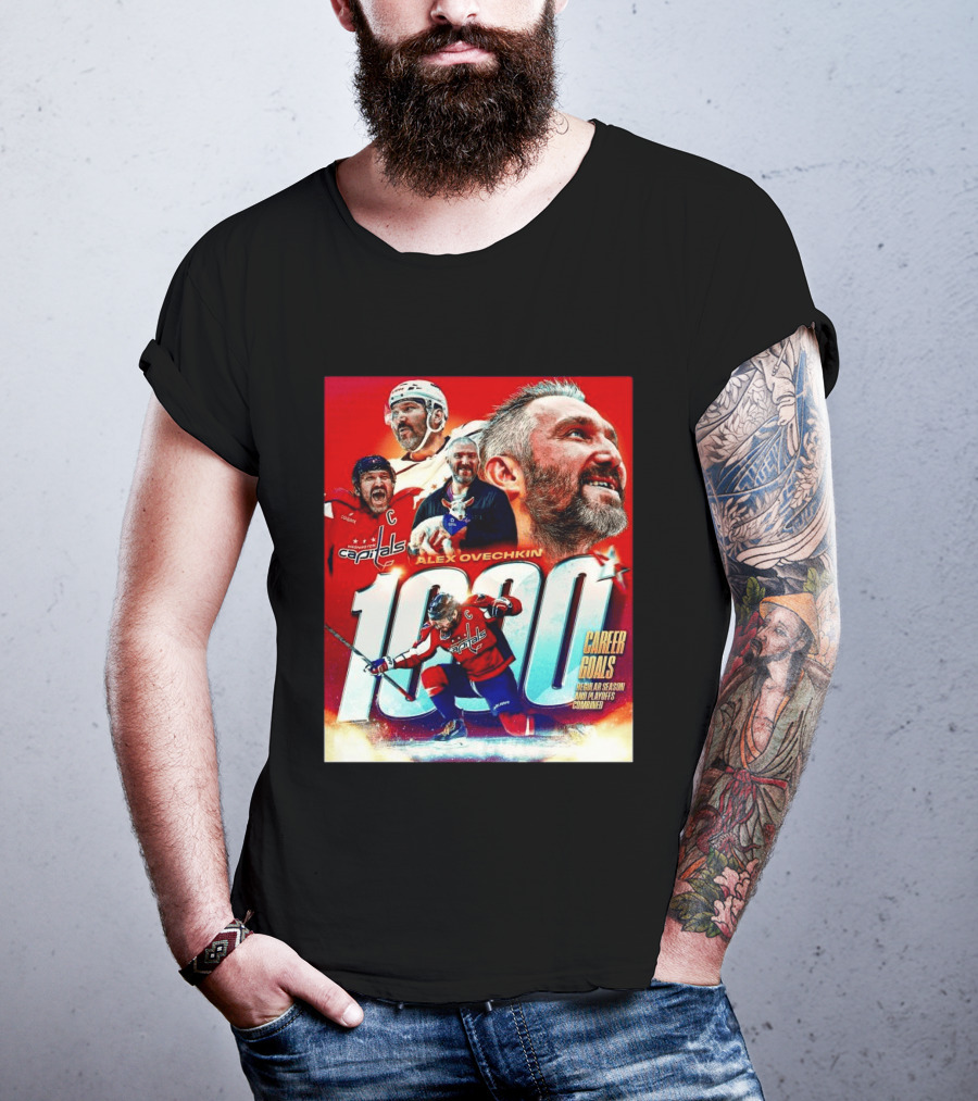 Alex Ovechkin Capitals 1000 Career Goals Iconic NHL T-Shirt