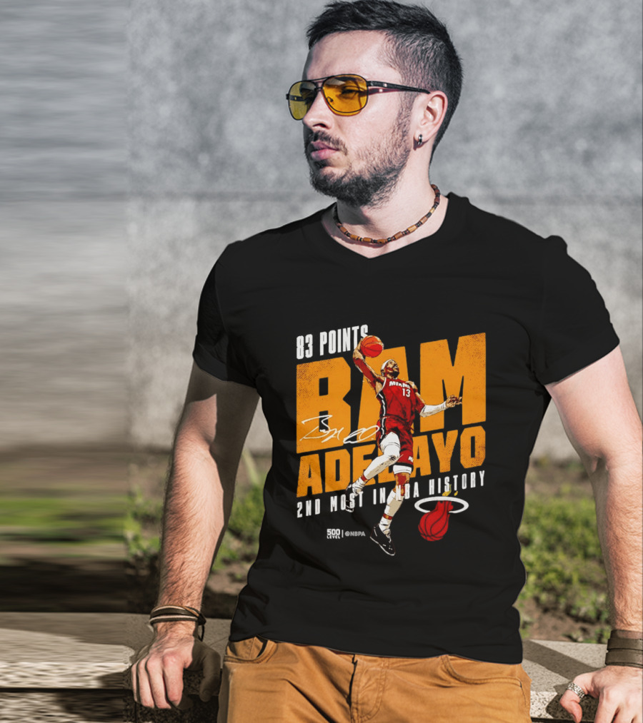 83 Points Bam Adebayo Miami Heat 2nd Most In NBA History T-Shirt