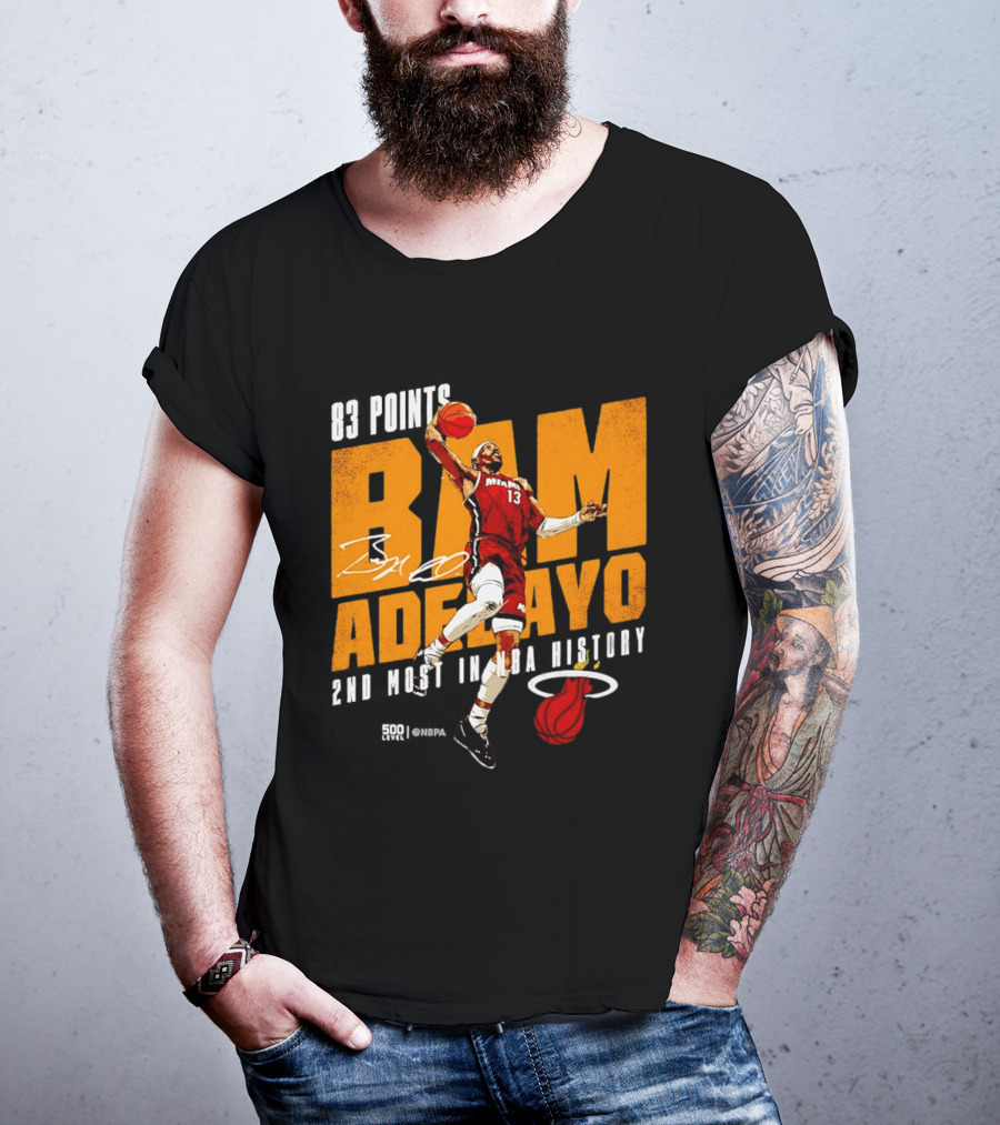83 Points Bam Adebayo Miami Heat 2nd Most In NBA History T-Shirt
