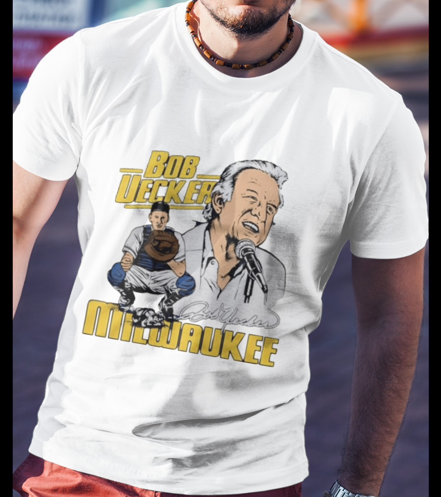 Bob Uecker Milwaukee Catcher Microphone Pose T-Shirt