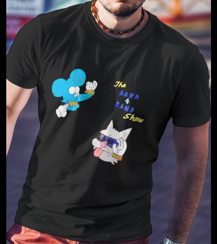 The Itchy And Scratchy Band 4 Band Show Cartoon Characters T-Shirt