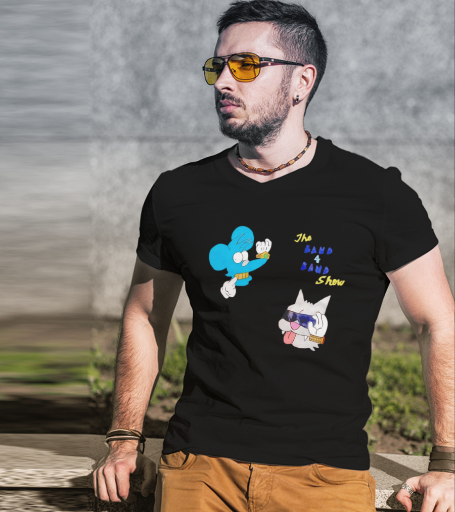 The Itchy And Scratchy Band 4 Band Show Cartoon Characters T-Shirt