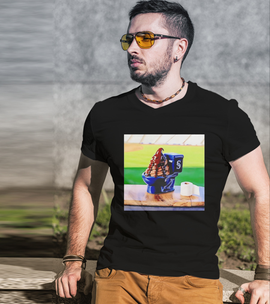 Mariners Big Dumper Sundae Chocolate Ice Cream Toilet Stadium T-Shirt