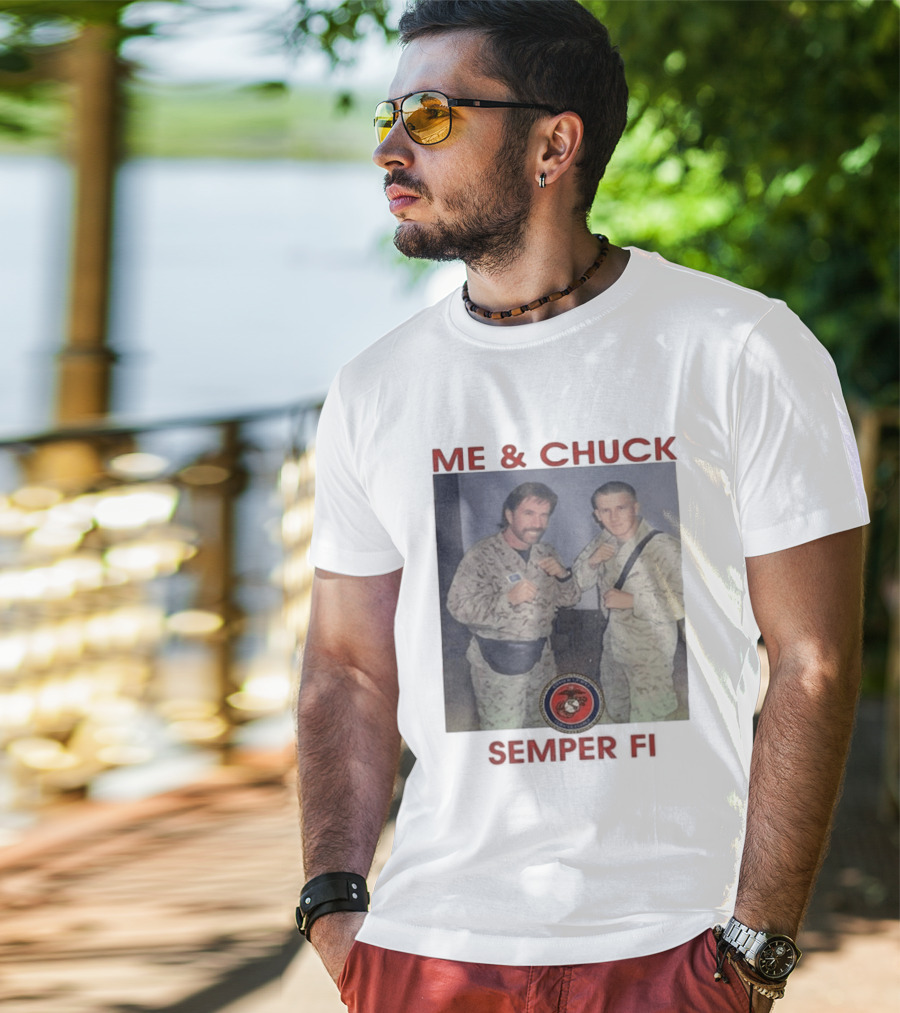 Me And Chuck Semper Fi USMC Marines T-Shirt