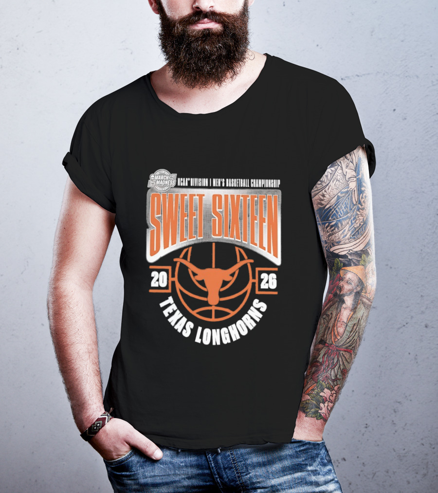 Texas Longhorns 2026 NCAA Men's Basketball Championship Sweet Sixteen T-Shirt
