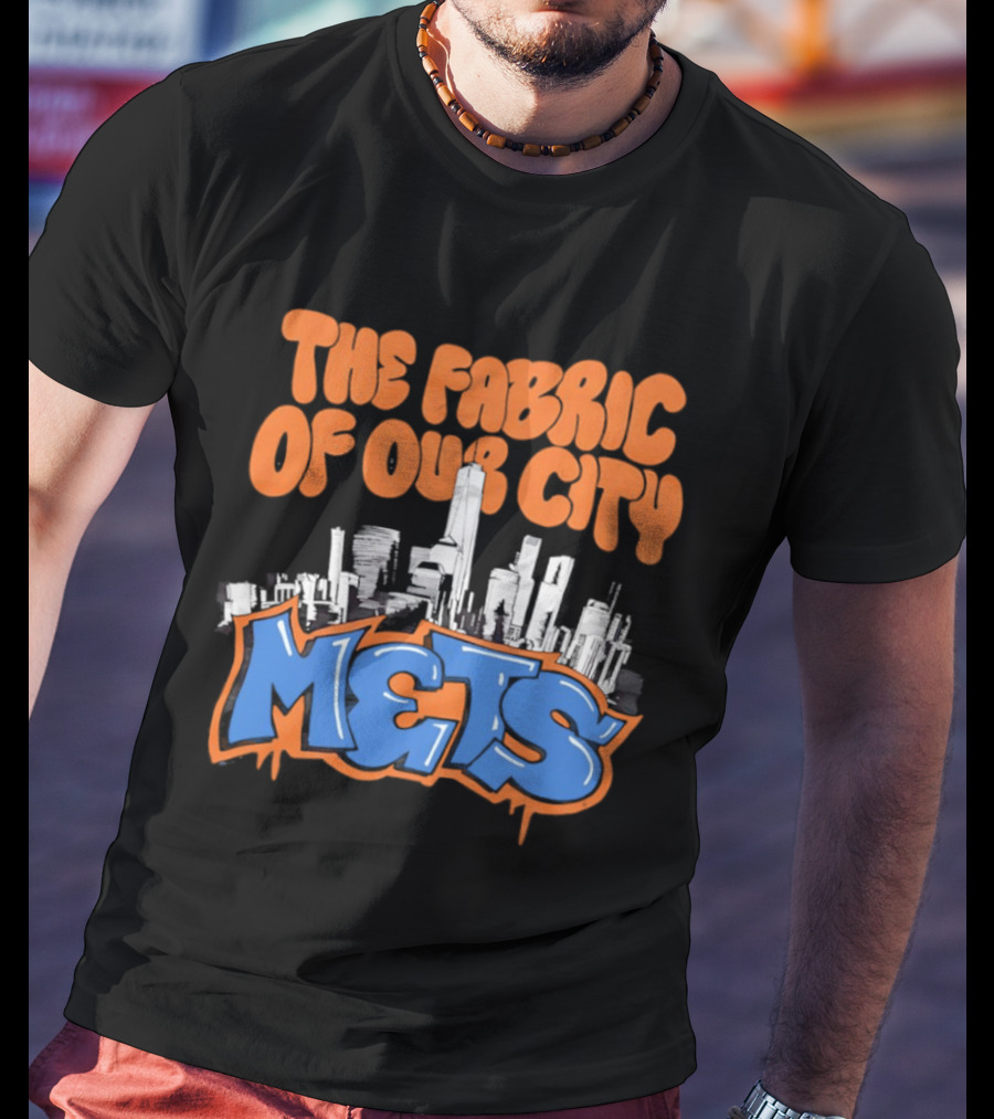 The Fabric Of Our City Mets New York Skyline Graffiti T-Shirt