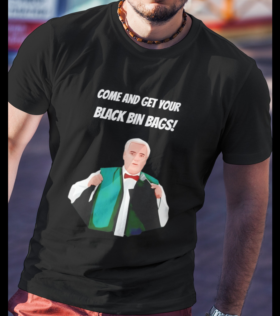 Brian Potter Come And Get Your Black Bin Bags Comic T-Shirt