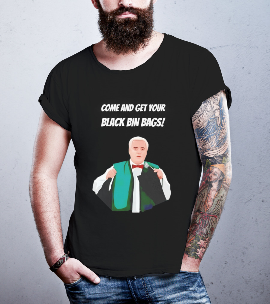 Brian Potter Come And Get Your Black Bin Bags Comic T-Shirt