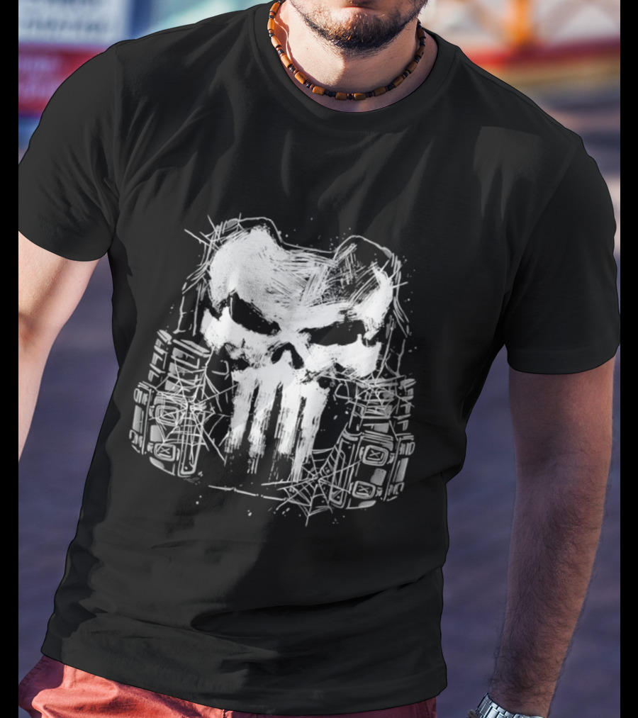 Punisher Skull Tactical Vest Halloween Night T-Shirt