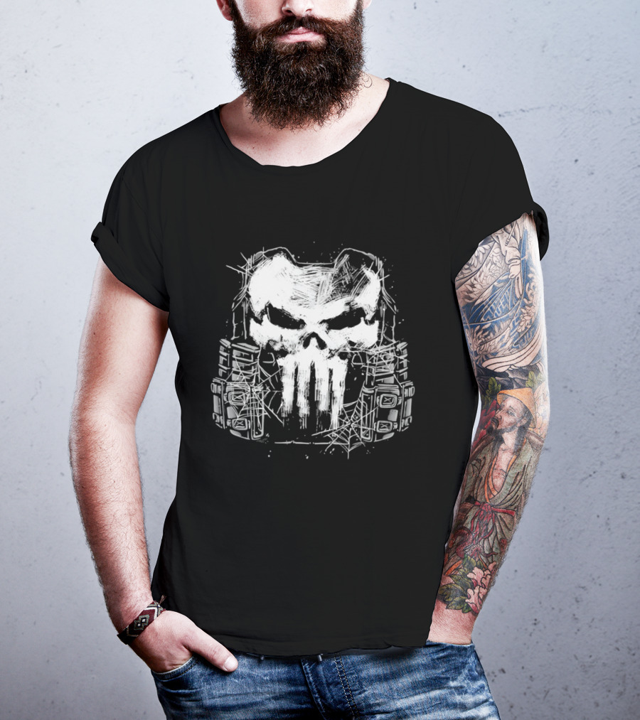 Punisher Skull Tactical Vest Halloween Night T-Shirt