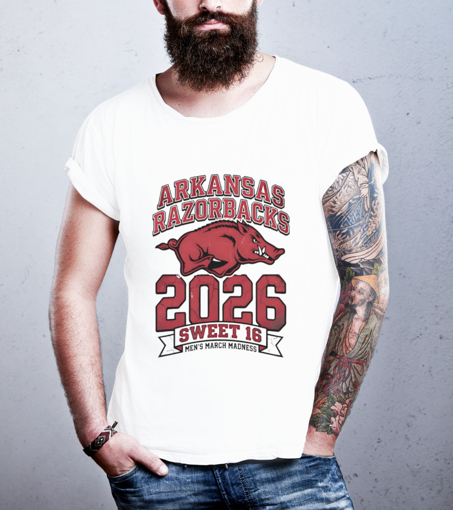 Arkansas Razorbacks 2026 Sweet 16 Men's March Madness T-Shirt