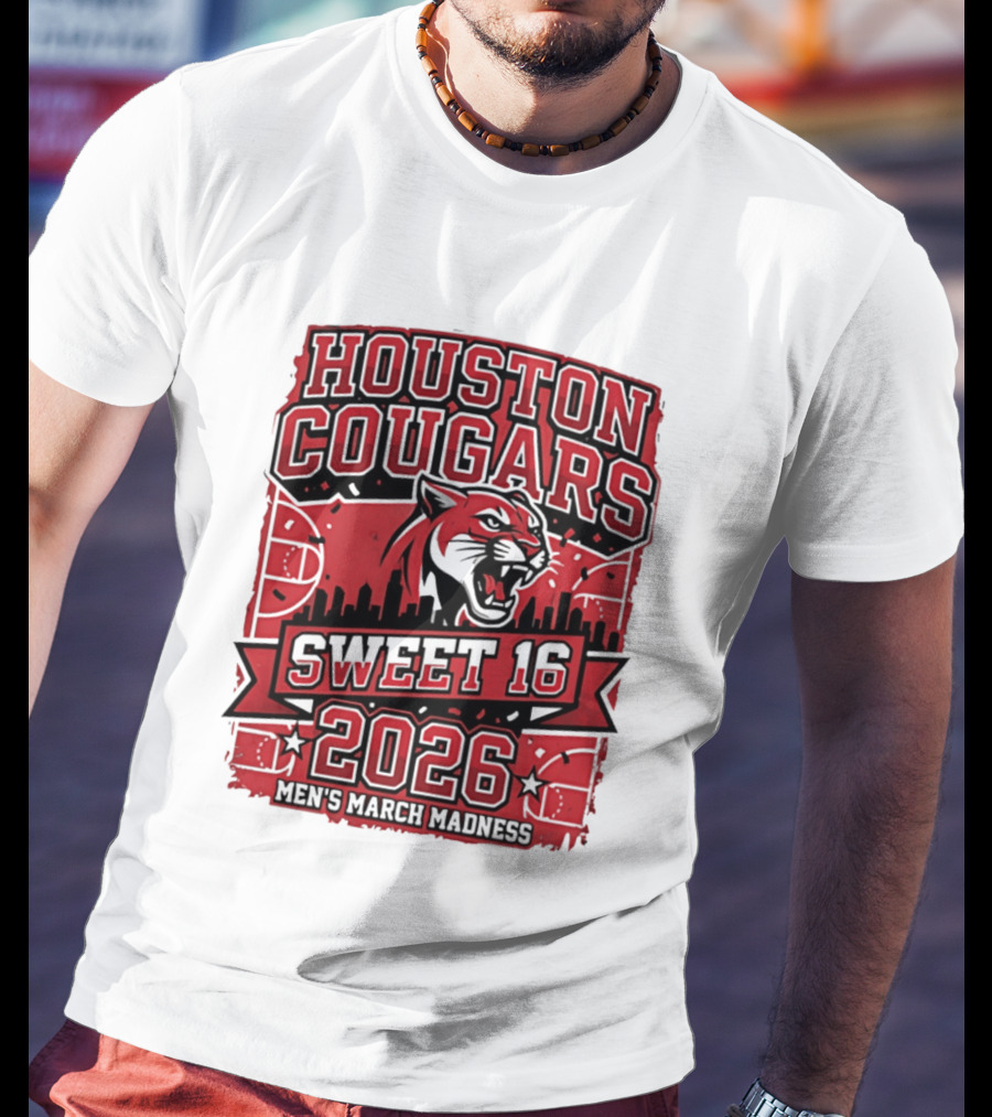 Houston Cougars 2026 NCAA Sweet 16 March Madness City Skyline T-Shirt