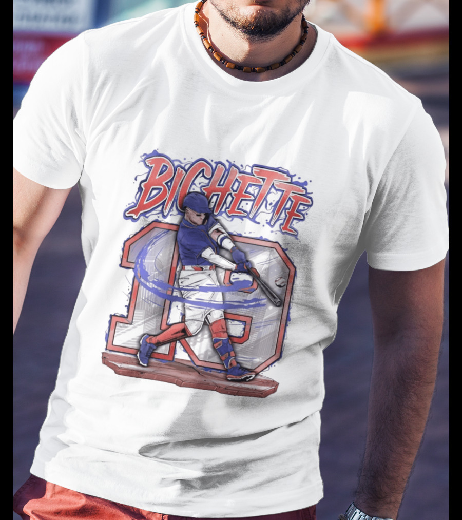 Bo Bichette 19 New York Mets Baseball 2026 City Skyline Blazing T-Shirt