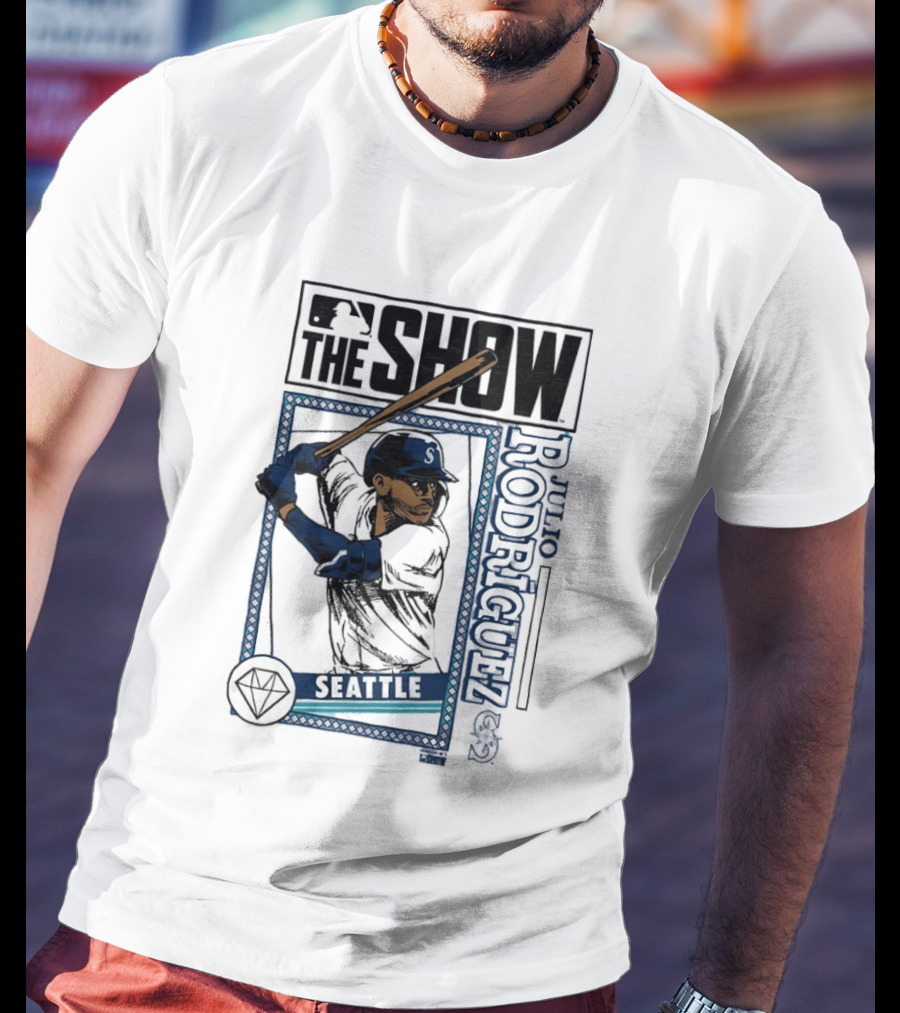 MLB The Show Julio Rodriguez Seattle Mariners Caricature 44 T-Shirt