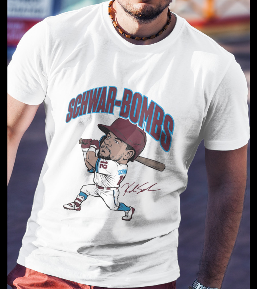 SchwarBombs Kyle Schwarber Philadelphia Phillies Caricature T-Shirt