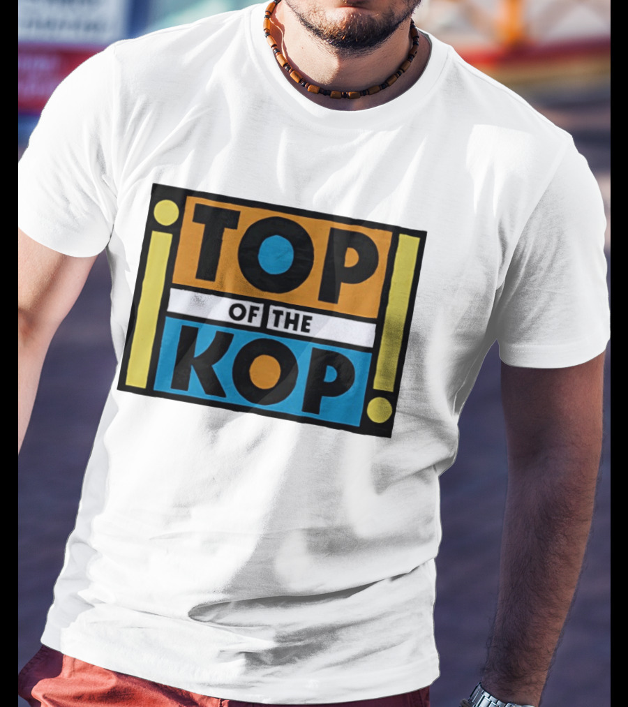Top Of The Kop Block Lettering Bold Colorful Rectangles T-Shirt