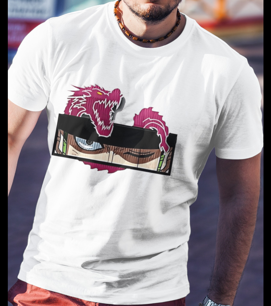 One Piece Roronoa Zoro Wano Purple Dragon Eyes Anime Manga T-Shirt