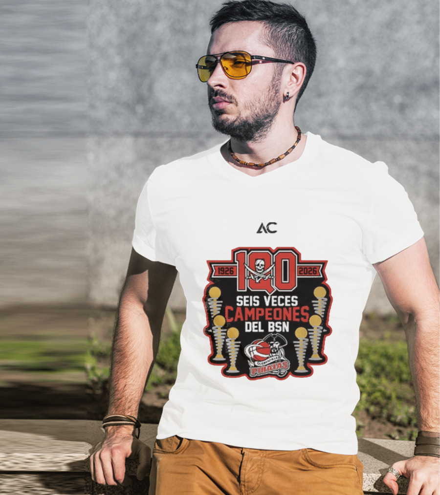 Piratas De Quebradillas 100 Aniversario Seis Veces Campeones Del BSN 1926 2026 T-Shirt