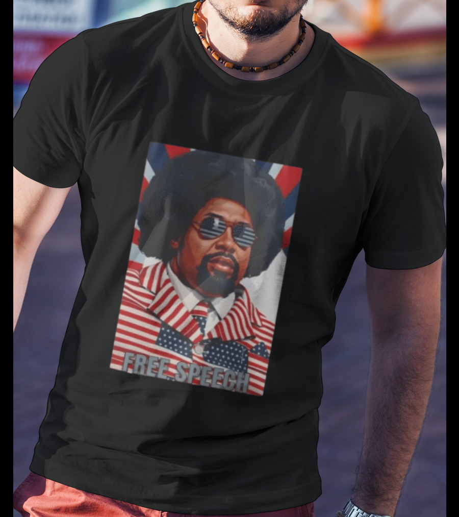 Aftoman Free Speech Patriotic Afro American Flag Suit T-Shirt