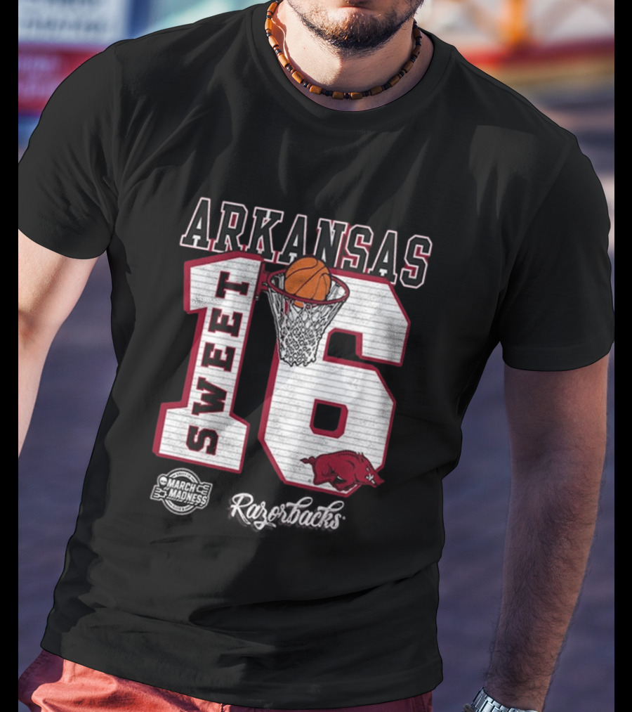 Arkansas Razorbacks March Madness 2026 NCAA Sweet 16 Basketball T-Shirt