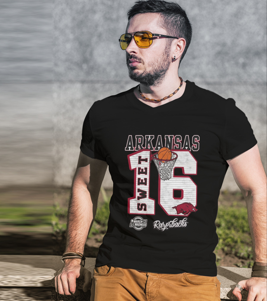 Arkansas Razorbacks March Madness 2026 NCAA Sweet 16 Basketball T-Shirt