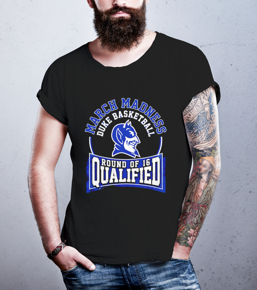 Duke Blue Devils 2026 March Madness Basketball Round Of 16 Qualified T-Shirt